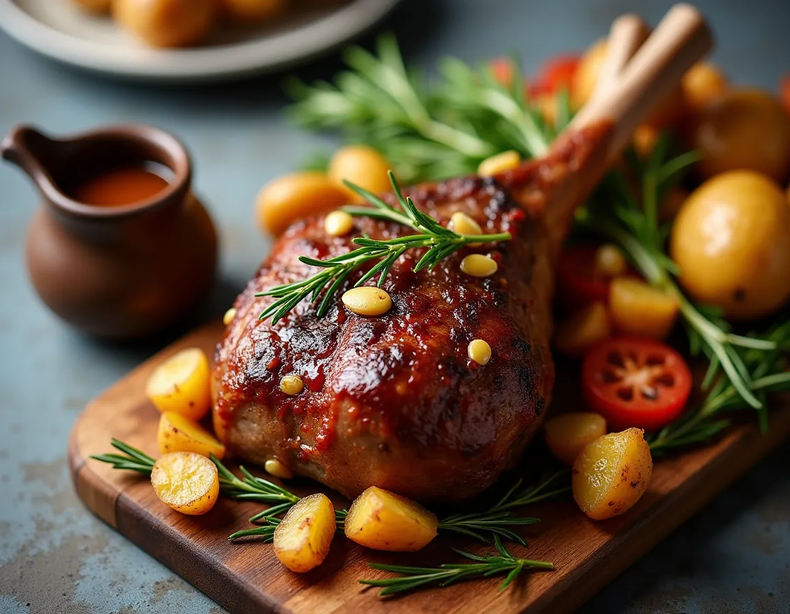 Roast Lamb Leg with Gravy