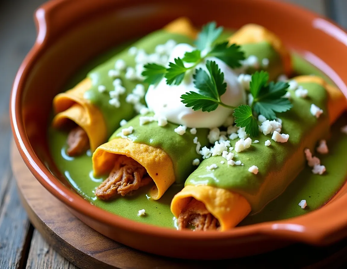 Enchiladas Verdes con Pollo