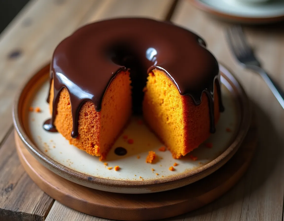 Bolo de Cenoura com Cobertura de Chocolate