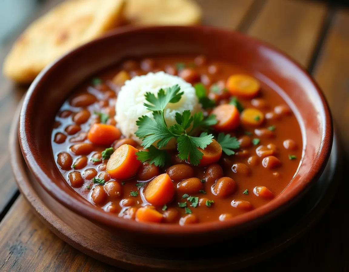 Frijoles Colombianos con Plátano y Zanahoria