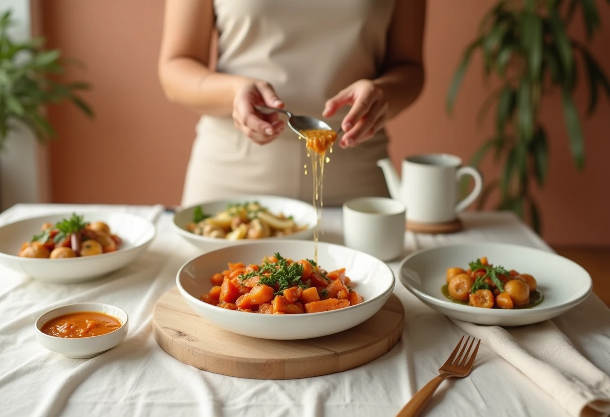 Mesa de jantar portuguesa com pratos tradicionais