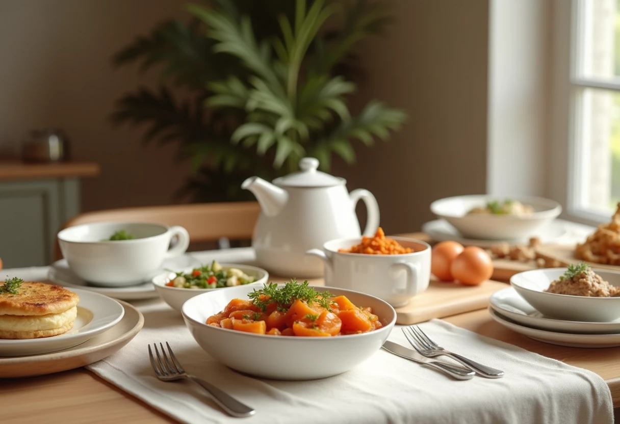 Mesa con platos peruanos
